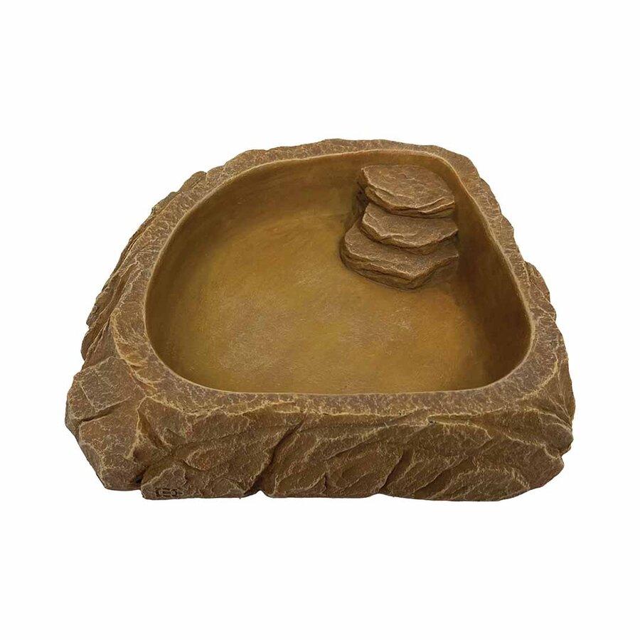 Hoekschaal Sand terrarium voer en drinkbak voor reptielen S M L