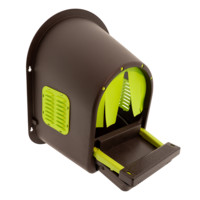 Roll-away kunststof legnest 1-vaks voor kippen | limegroen | bruin met eieropvang