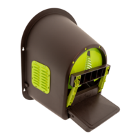 Roll-away kunststof legnest 1-vaks voor kippen | limegroen | bruin met eieropvang