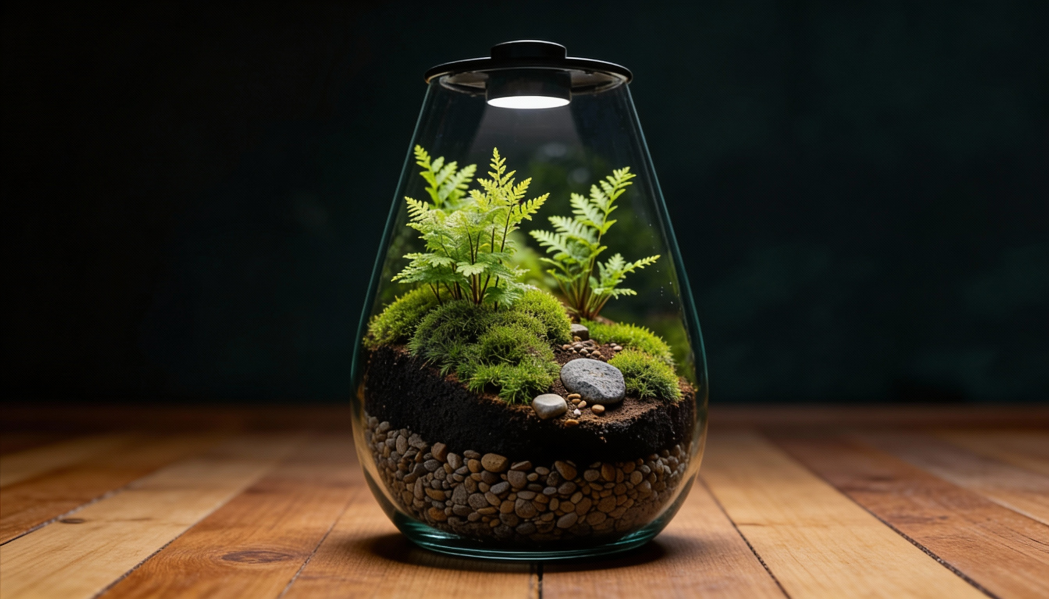 BIOART Drop 345 Zwart terrarium 10L met LED - Junai.nl