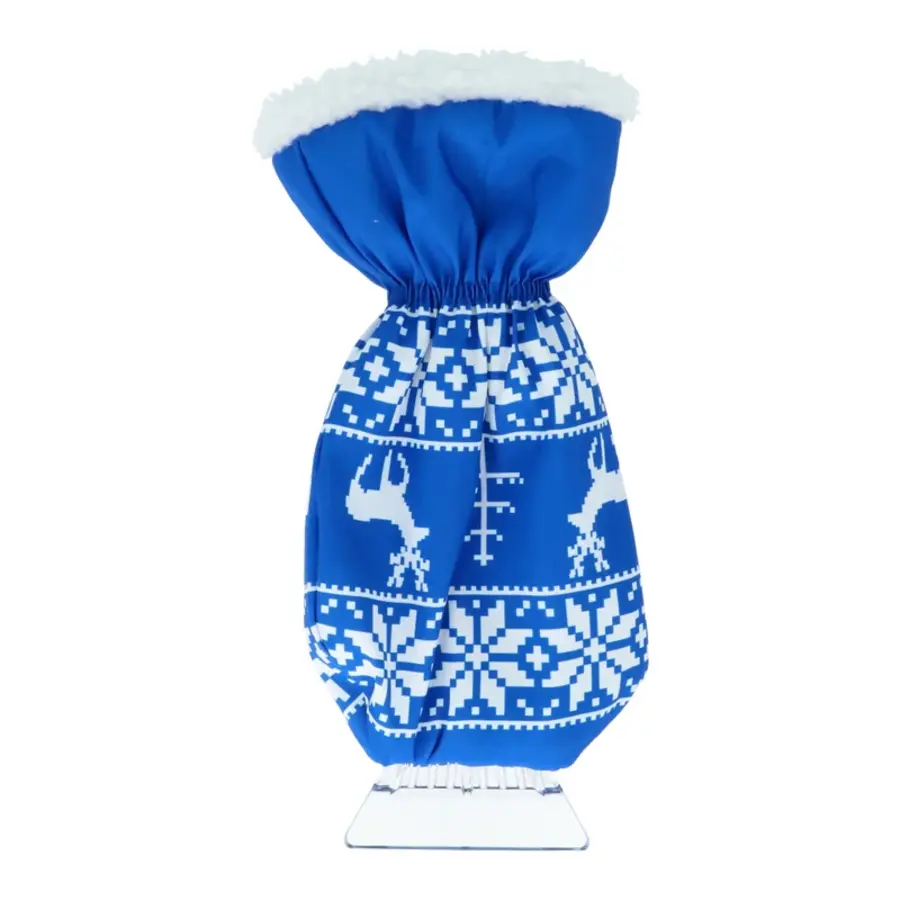 IJskrabber met handschoen blauw print 11 cm polycarbonaat