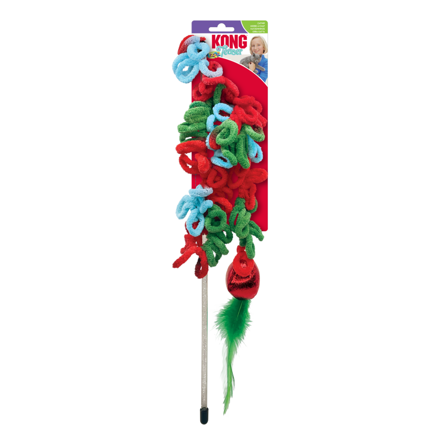 Holiday Teaser Loopz kattenhengel 140 cm | garenringen met knisperbal en veren