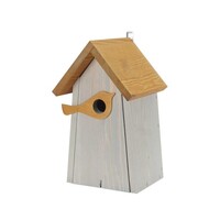 Nestkast Jip - dennenhouten nestkast met invliegopening 32 mm en decoratief vogelfiguur
