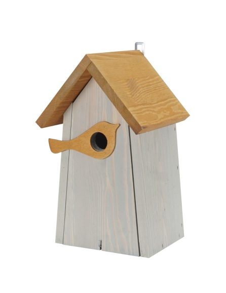Tweetfeed Nestkast Jip - dennenhouten nestkast met invliegopening 32 mm en decoratief vogelfiguur