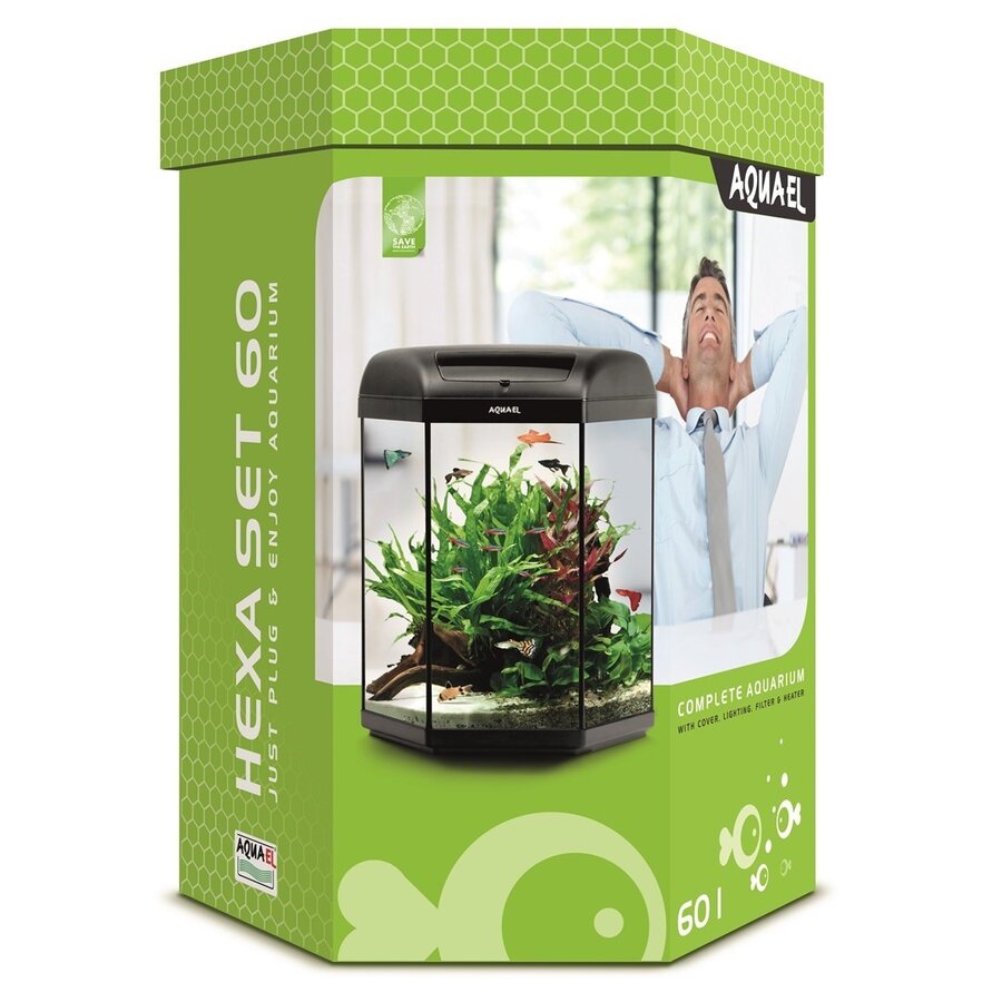 Hexa Set Zwart 60 Dag & Nacht | 60L | 41 x 41 x 60CM