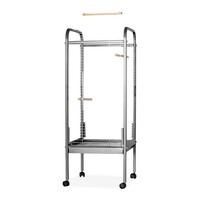 Papegaaienkooi Hamer Becky 56x56x163cm zilver met speeldak