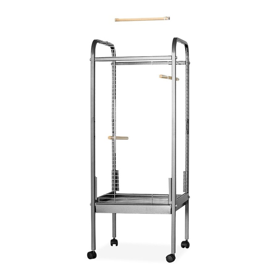 Papegaaienkooi Hamer Becky 56x56x163cm zilver met speeldak