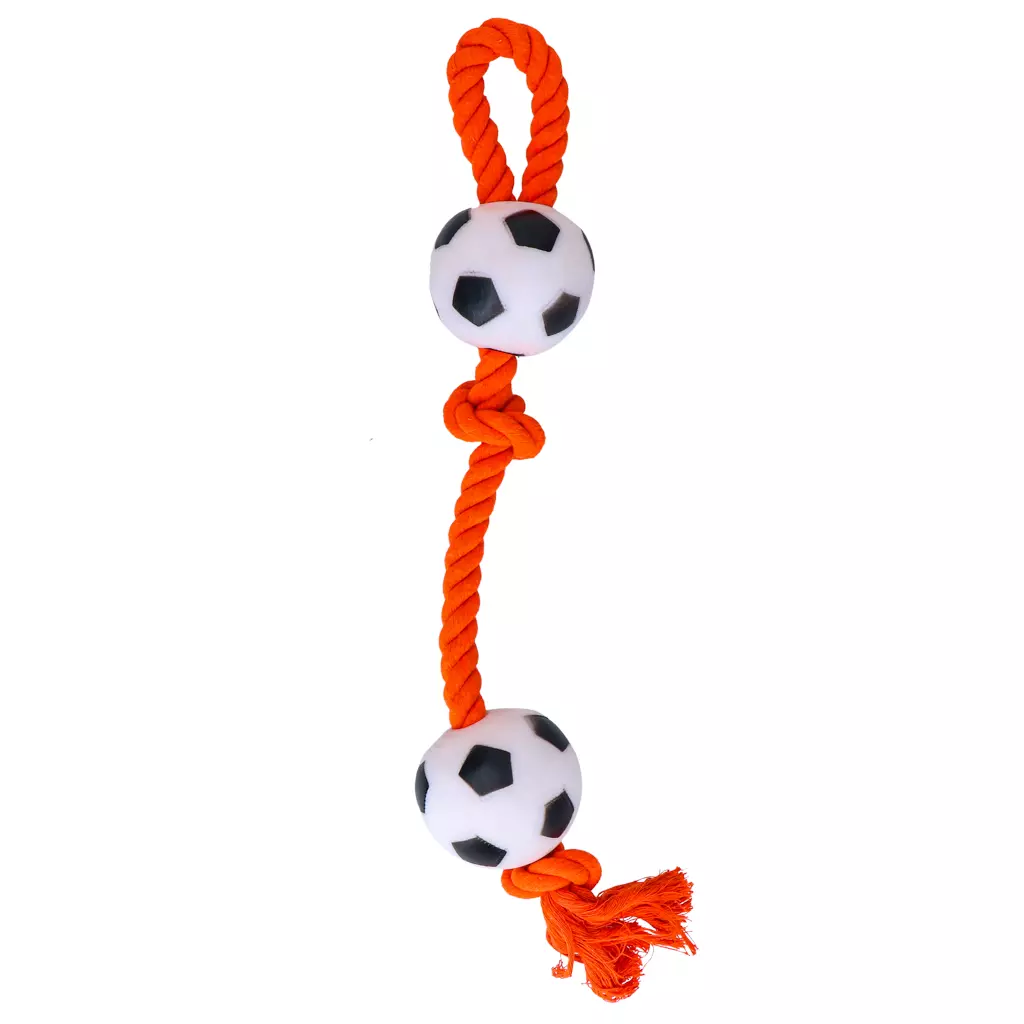 Junai.nl Oranje WK flostouw voetballen &VerticalLine; 100% katoenen hondentouw