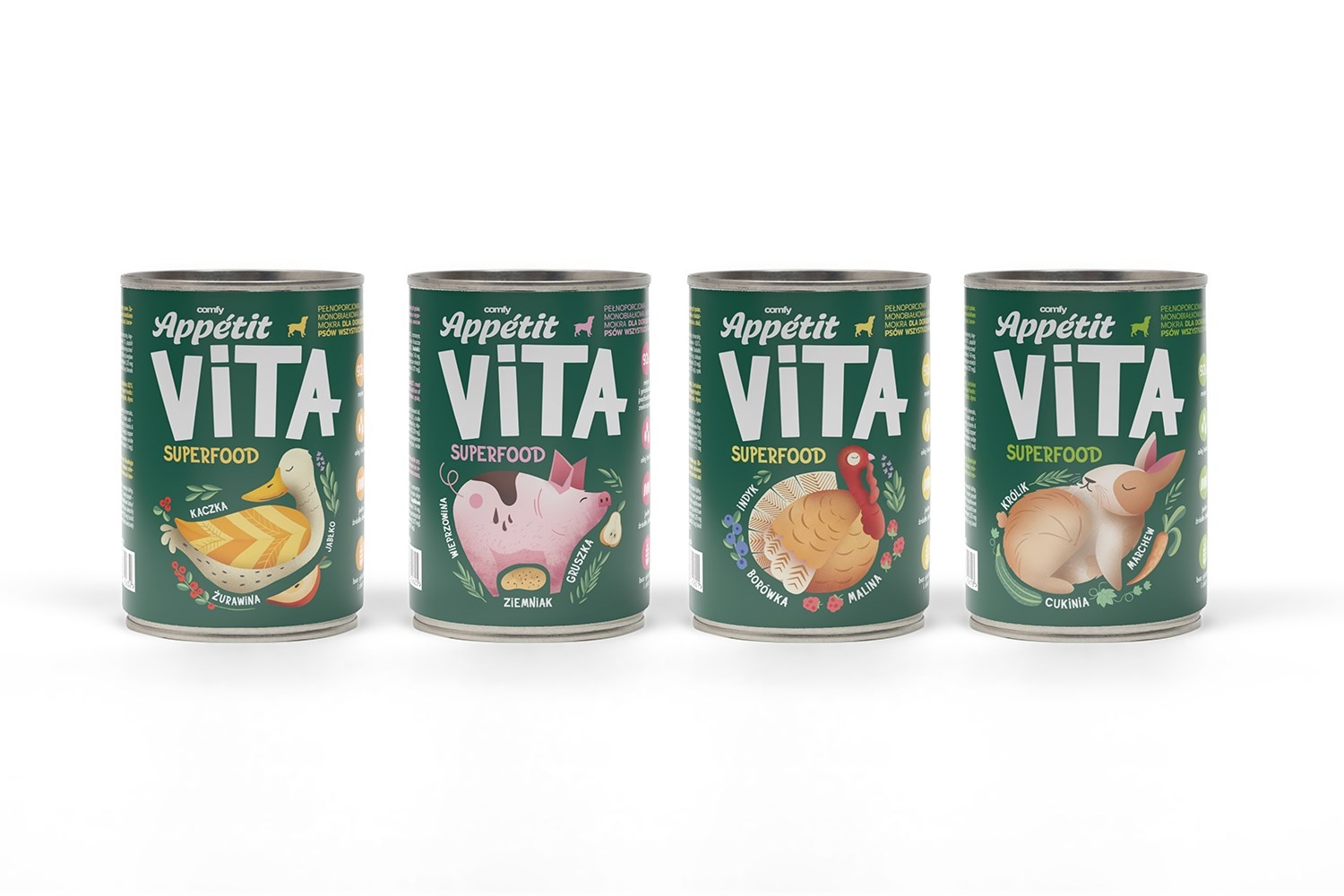 Comfy Appetit Graanvrij mono-prote&iuml;ne natvoer voor honden  400 g Duck - Eend