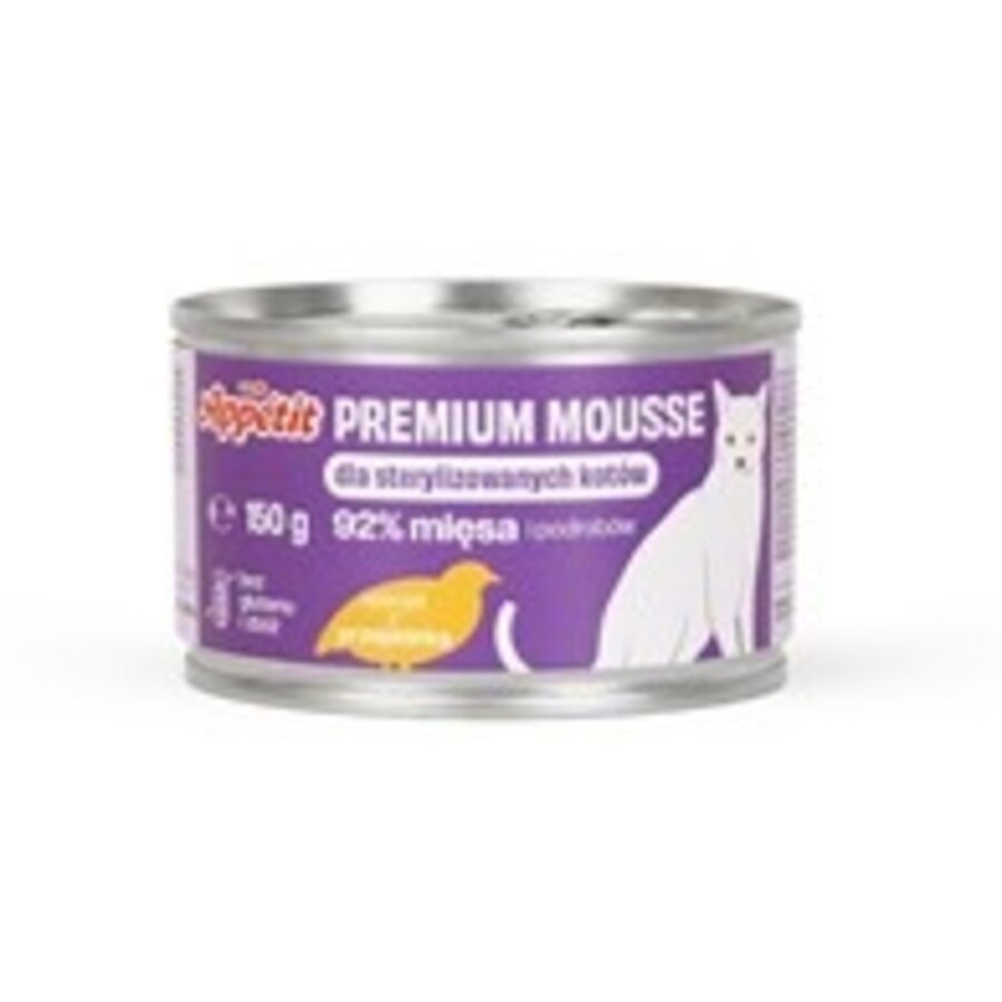 Premium mousse natvoer voor gesteriliseerde katten 85 g | graanvrij | lager caloriegehalte