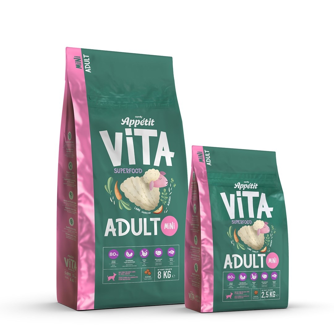 Comfy Appetit Vita Superfood Adult Mini hondenvoer lam voor kleine honden met gevoelige maag 8KG