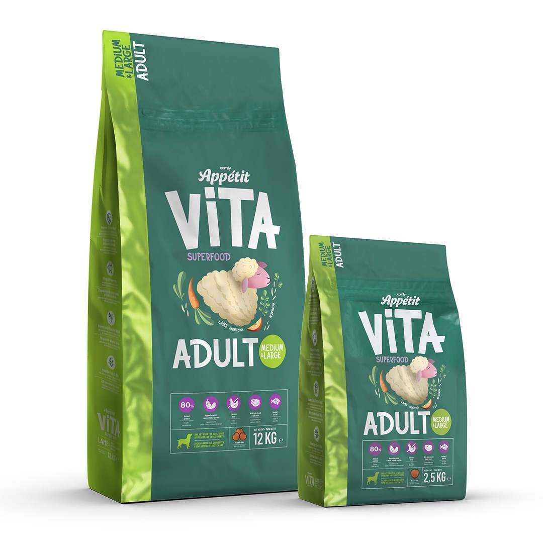 Comfy Appetit Licht verteerbaar hondenvoer lam met superfoods voor volwassen middelgrote en grote honden 12KG