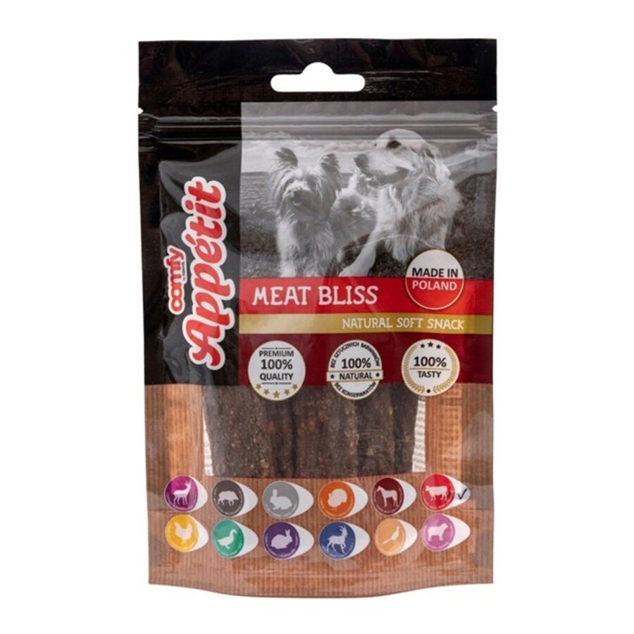 Natuurlijke vleesreepjes voor honden 100 g - trainingssnack en beloning