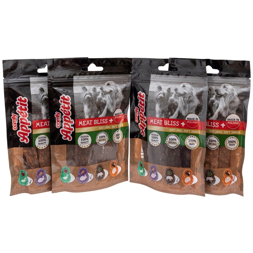 Comfy Appetit Natuurlijke vleesreepjes hond 100 g &VerticalLine; snack met fruit en groente Rabb+Carr - Konijn+Wortel