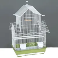 Vogelkooi A802 wit met zitstokken, schommel en schuiflade