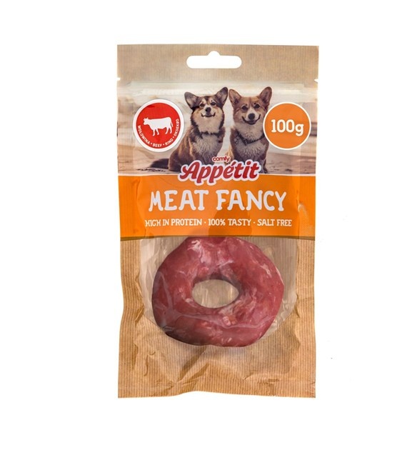 Comfy Appetit Vleesfranse rundvleesschijfje hondensnack 100 g runderhuid en rundvlees