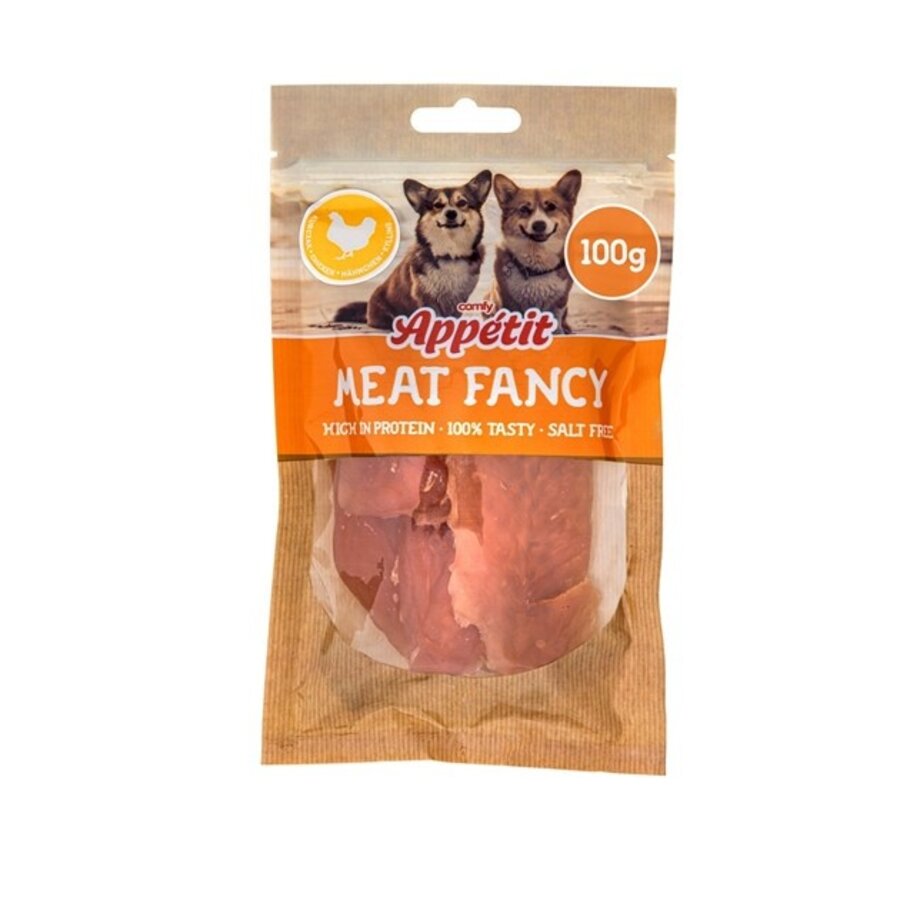 Gedroogde kipfilet hondensnack 100 g | graanvrij, eiwitrijk trainingssnoepje