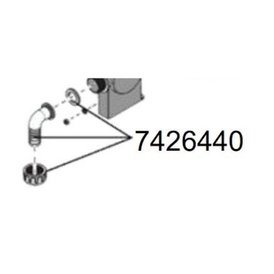Slangaansluiting 90° Transparant Looppro 6000/8000