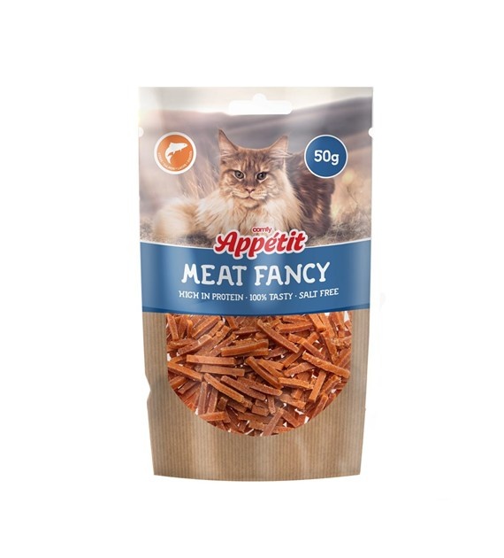 Comfy Appetit Zalmstrips kattensnack voor katten 50 Gram eiwitrijk en graanvrij