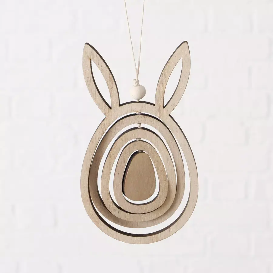 Houten deco hanger haas |  voor paasdecoratie binnen