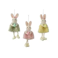 Hangdecoratie konijn polyester |  pastel assorti