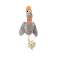 Hondenspeeltje Rusty Pluche Eend met Touw Grijs
