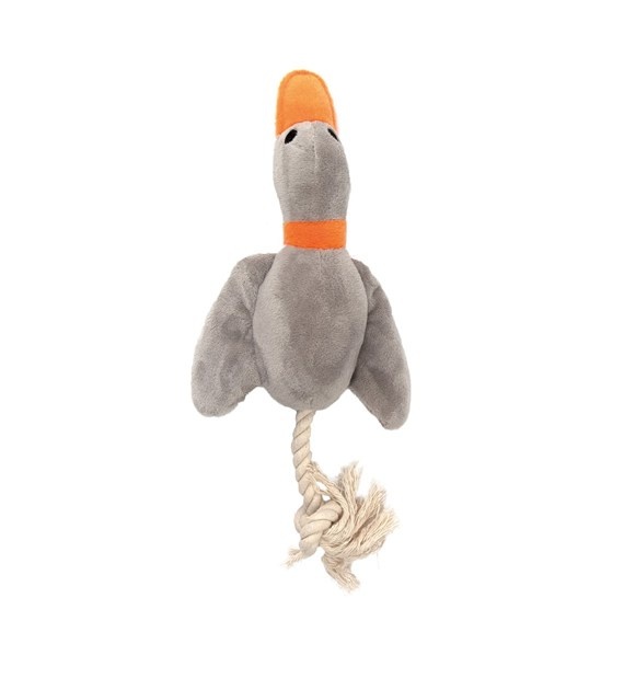 Have A Pet Hondenspeeltje Rusty Pluche Eend met Touw Grijs