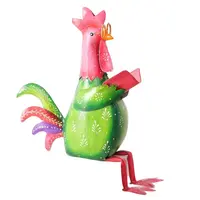 Beeld bungelbeentje Bruni haan metaal | voor huis en tuin