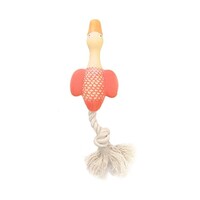 Hondenspeeltje LX Eendje met Touw Geel 23 CM