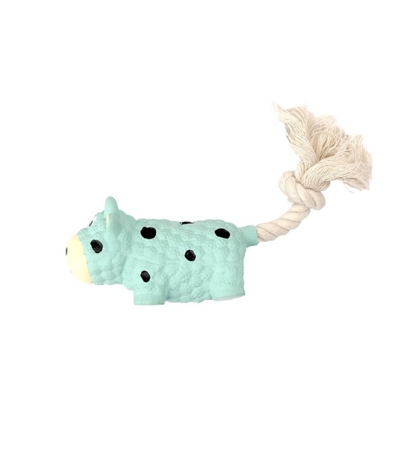 Have A Pet Hondenspeeltje Koe Blauw Met Touw 22,5 CM