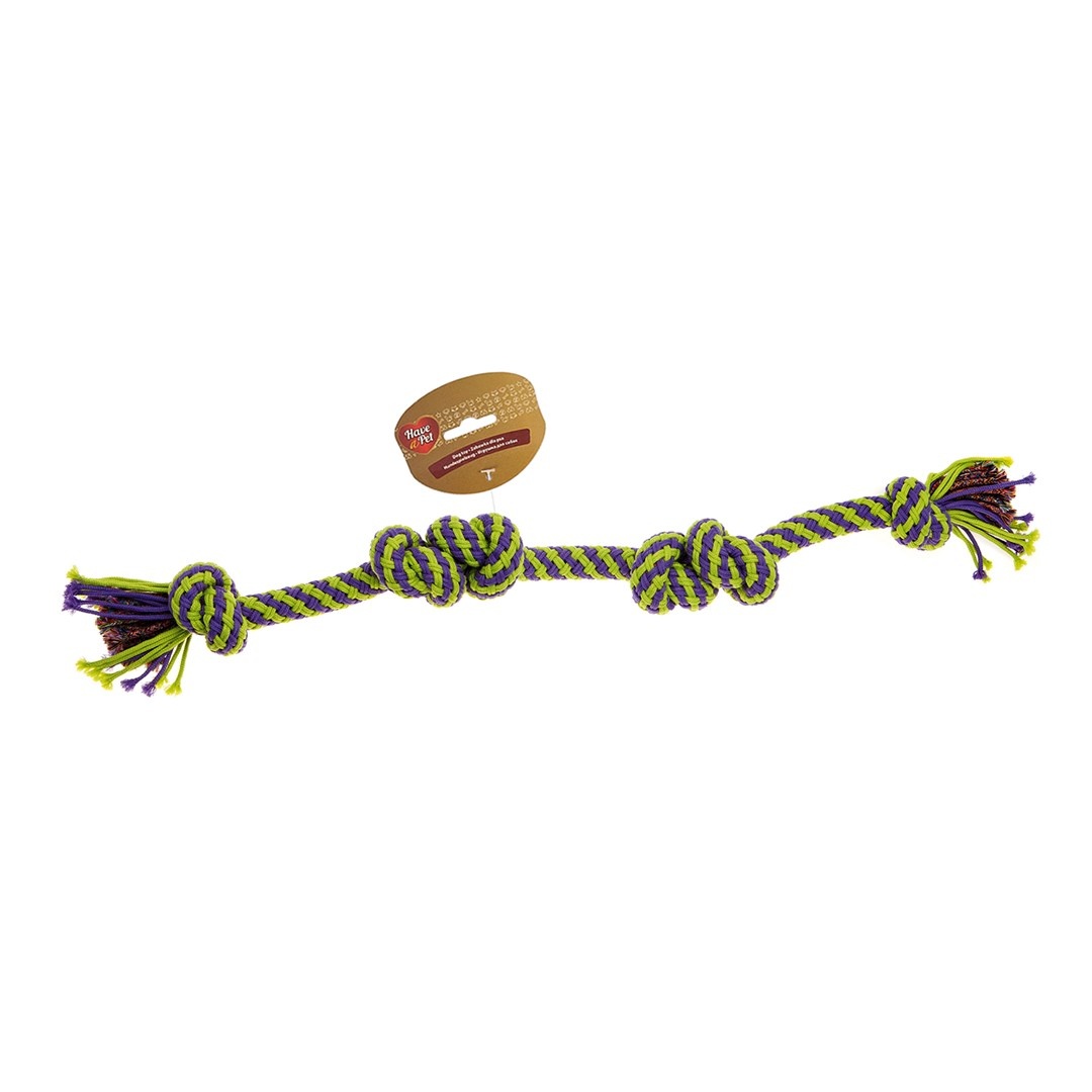 Have A Pet Hondenspeelgoed Kanat touw met knopen voor trekspel en apporteren 6 knopen, 60CM