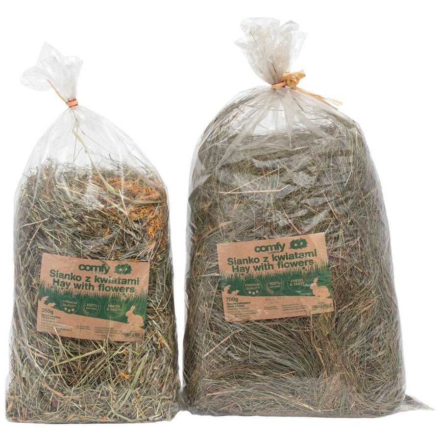 Hooi met bloemen voor konijnen en knaagdieren