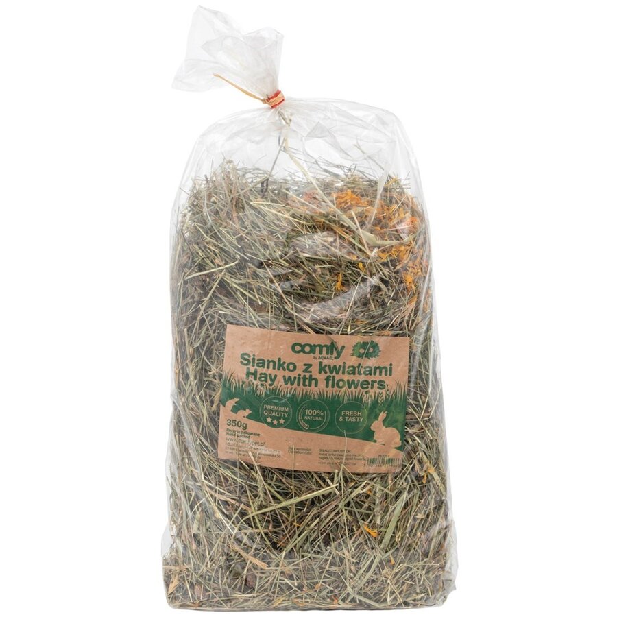 Hooi met bloemen voor konijnen en knaagdieren