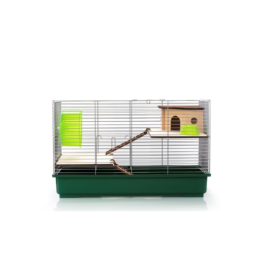 Knaagdierkooi Astro 3 Nature 57x30x35 cm met houten accessoires