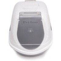 Gesloten kattenbak Easy Cat met licht 54x40x40cm marmerlook