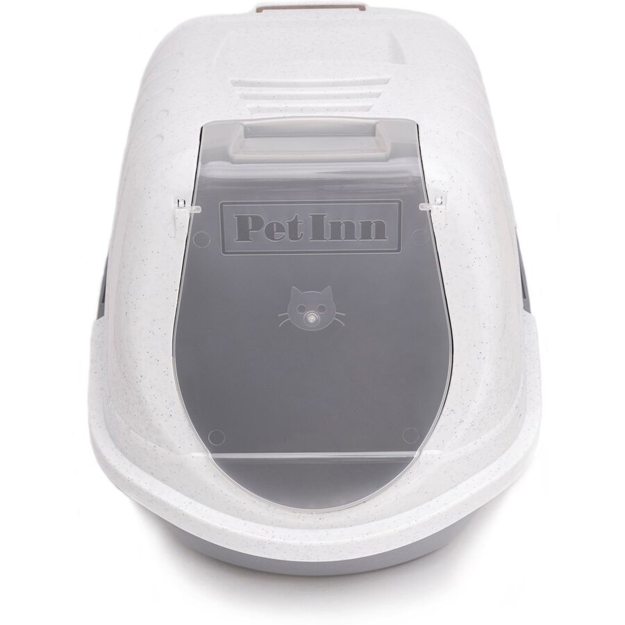 Gesloten kattenbak Easy Cat met licht 54x40x40cm marmerlook