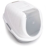 Gesloten kattenbak Easy Cat met licht 54x40x40cm marmerlook