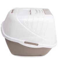 Gesloten kattenbak Easy Cat met licht 54x40x40cm marmerlook