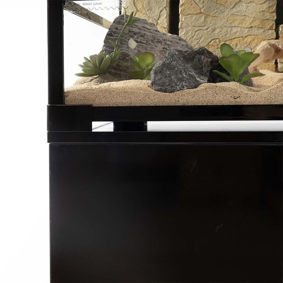 Terra Della Terrariumkast hoogglans zwart 45x45x76 cm voor knockdown-terraria