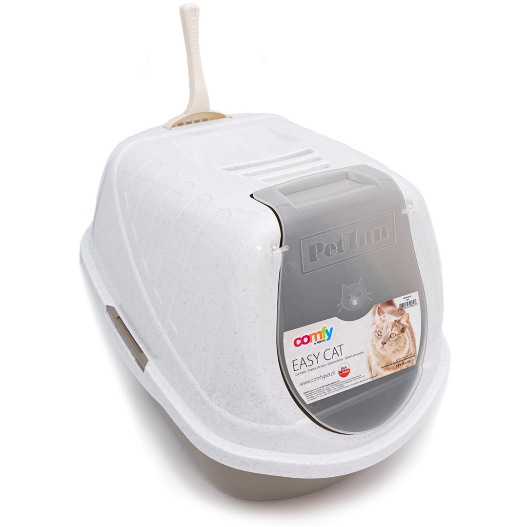 Comfy Gesloten kattenbak Easy Cat 50x40x40 cm met koolstoffilter Latte Marmer