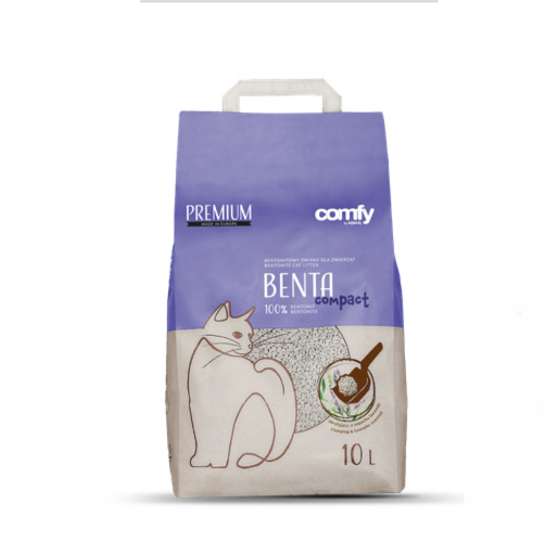 Comfy Kattenbakvulling Benta Compact Lavender 10L &VerticalLine; klontvormende bentoniet kattenbakvulling met lavendelgeur