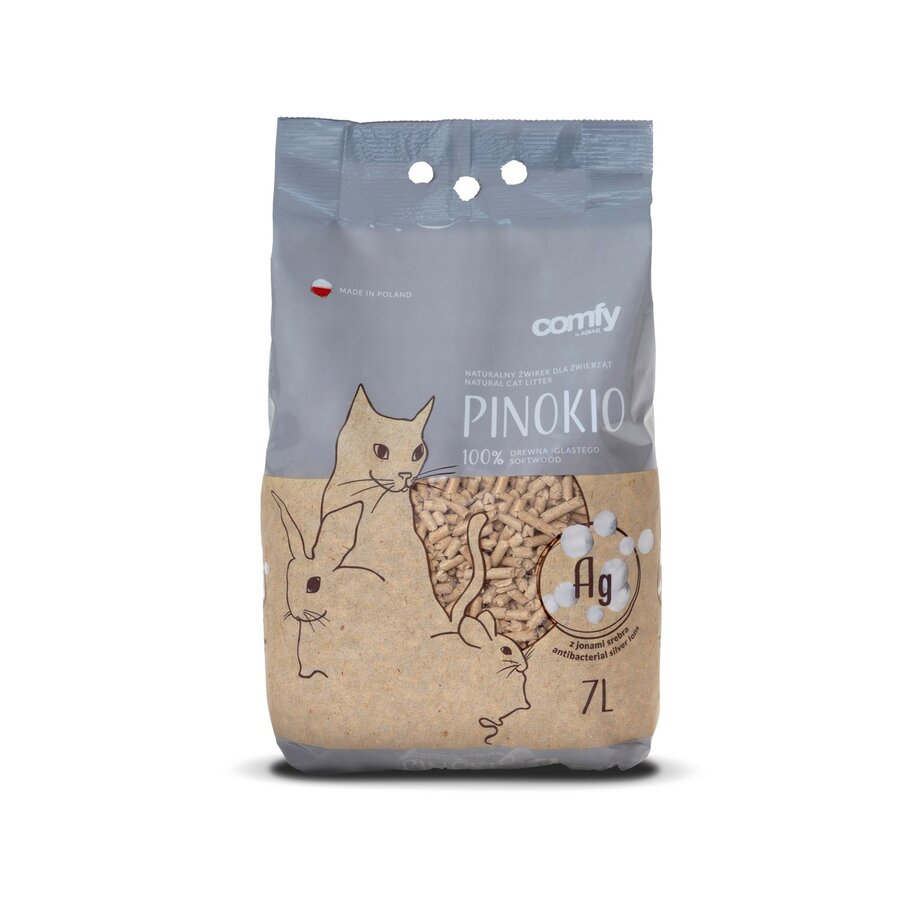 Pinokio houtkorrels kattenbakvulling Silver met zilverionen 7 liter