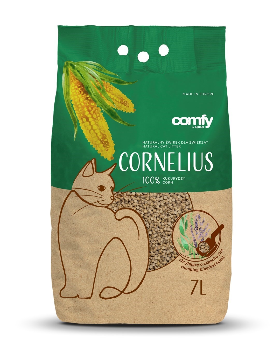 Comfy Ma&iuml;s kattenbakvulling heidegeur &VerticalLine; klontvormend en stofvrij &VerticalLine; 7 liter of 25 liter 7L