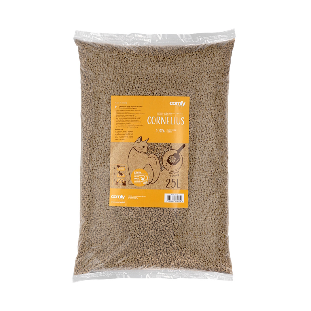 Comfy Kattenbakvulling Cornelius Natuurlijk &VerticalLine; klontvormend ma&iuml;sgrit &VerticalLine; 7 liter of 25 liter 25L
