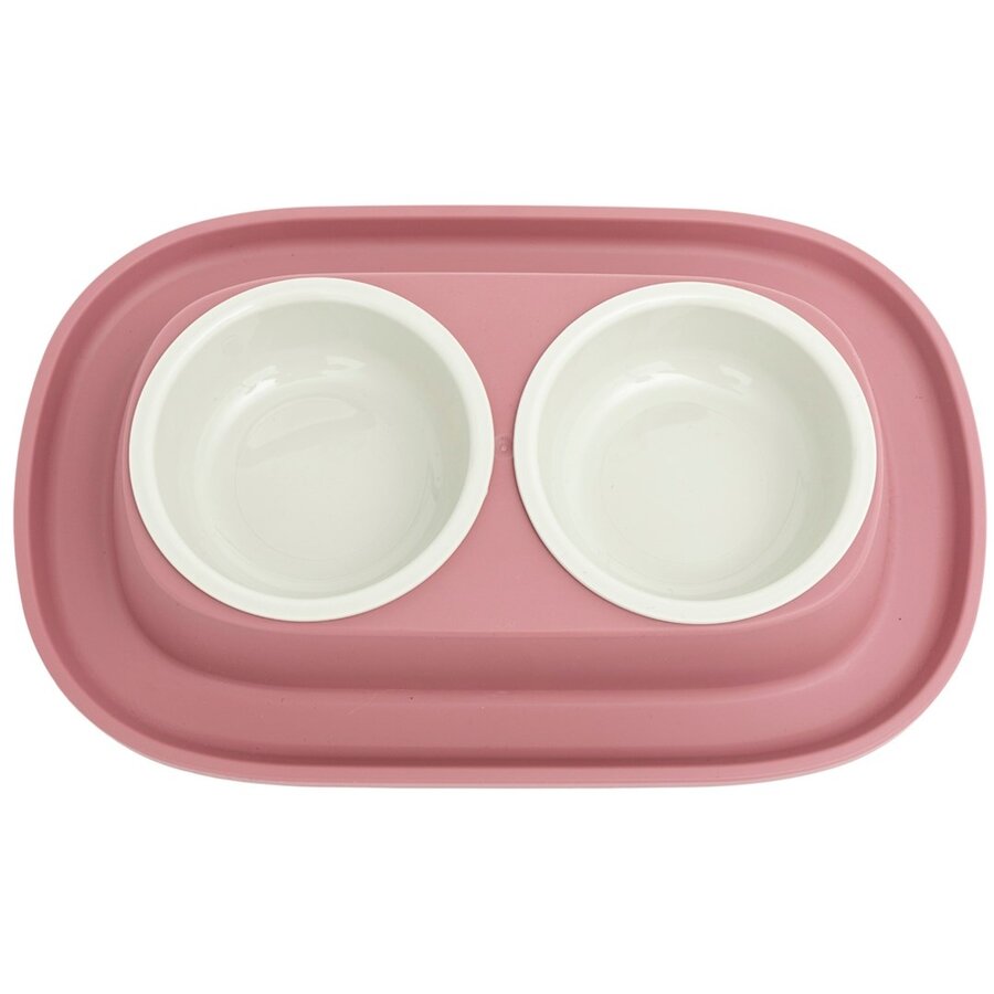 Voerbak Smart Clean 230 + 230 ml | dubbele voer en drinkbak met mat