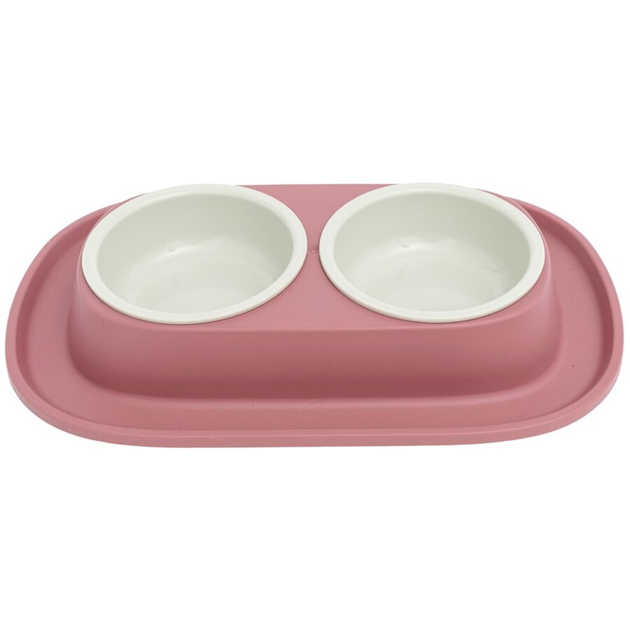 Voerbak Smart Clean 230 + 230 ml | dubbele voer en drinkbak met mat