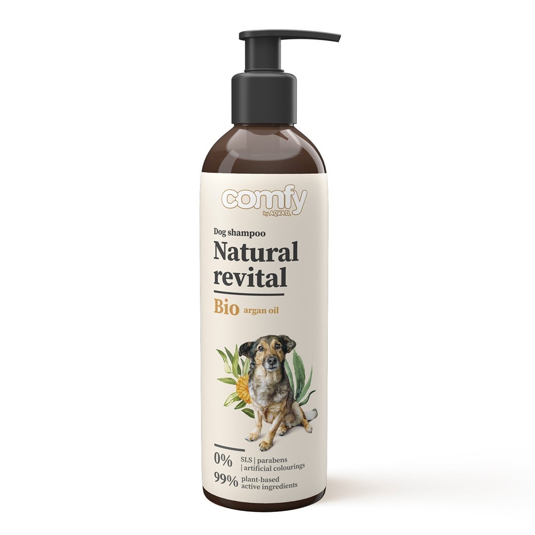 Comfy Natuurlijke revitaliserende hondenshampoo 250 ml &VerticalLine; voor gevoelige huid &VerticalLine; concentraat 1:10 &VerticalLine; pompflacon
