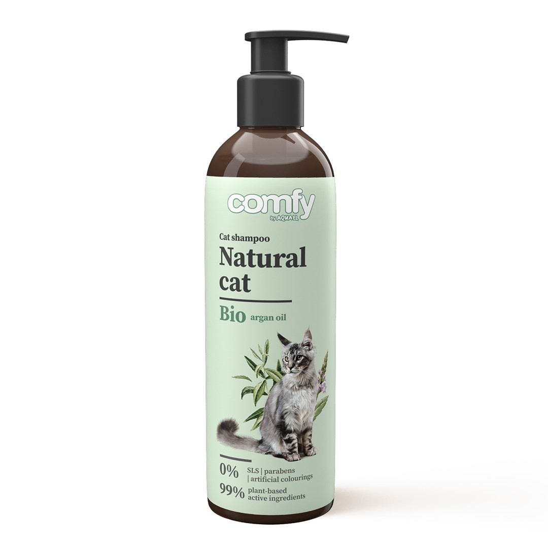 Comfy Natuurlijke kattenshampoo 250 ml &VerticalLine; vachtverzorging met zijde, haver en alo&euml; vera