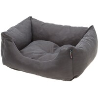 Emma Plush hondenmand grijs met dubbelzijdig kussen | 40x30x18 cm tot 70x60x18 cm