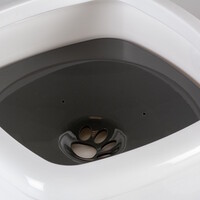 Anti-mors drinkkom Square wit/grijs | 1500 ml | spatvrije drinkbak met drijvende plaat